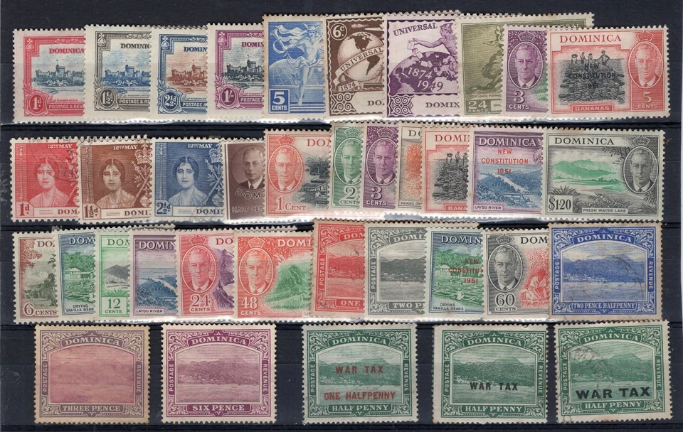 英国多米尼加 批量 37 张不同邮票,MH — 第 1/1 张图片