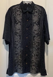 Tommy Bahama Adult Mens Hawaiian Shirt XL Navy Blue Floral Button Up Tencel - Picture 1 of 5