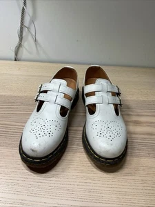 Dr Martens White Leather Mary Jane Casual Shoes Docs - Women's 8 EU 39 - Picture 1 of 21