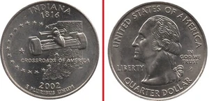 25 CENTS USA 💲✈ NORTH CAROLINA 2001 Aeroplan 1/4 dollar commemorative coin - Picture 1 of 4