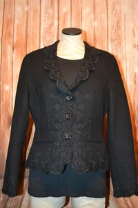 Rena Lange Women's 100% Wool 3 Front Button Blazer Sz 10 - Picture 1 of 11