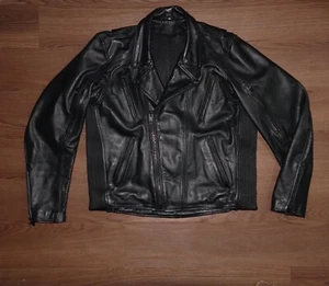 Leather Double Rider Motorcycle Riding jacket Sz 40 Black - Bild 1 von 24