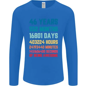 46th Cumpleaños 46 Años Manga Larga para Hombre Camiseta - Imagen 1 de 35