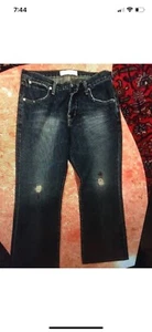 JEANS UOMO CARTA DENIM E TESSUTO BOTTONI BLU CON STRAPPI TAGLIA 32 - Foto 1 di 11