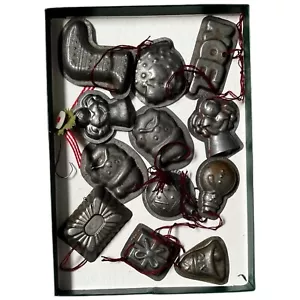 Vintage 1960s 12pc Christmas Swedish Chocolate Candy Molds Santa NOEL Bell Tree - Picture 1 of 7