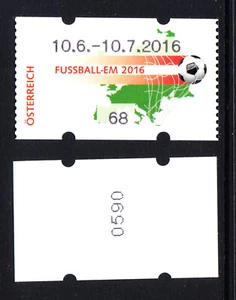 2016 06 10 , postfr.,**, ATM, AWZ, Fussball EM , 68 C, Datum, Flagge, NR 0600 - Bild 1 von 1