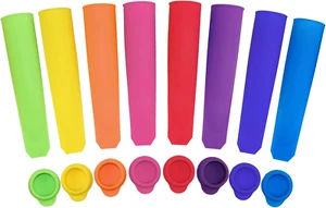 Popsicles Molds, 8 Pack Multi Colors Popsicle Maker with Lids for Kids, Baby Pop - Picture 1 of 6