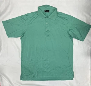 Byron Nelson Polo Collar Shirt Men's Medium Short Sleeve 100% Cotton Green * - Picture 1 of 10