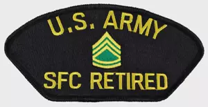 EJÉRCITO DE ESTADOS UNIDOS SFC RETIRADO con PARCHE DE INSIGNIA DE RANGO - Negocios de veteranos - Imagen 1 de 2