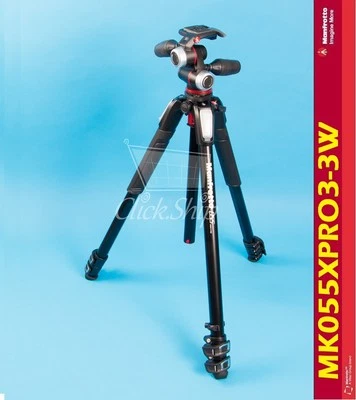 Manfrotto MT055XPRO3 Tripod with MHXPRO-3W 3-Way Pan/Tilt Head # MK055XPRO3-3W - Image 1 of 3
