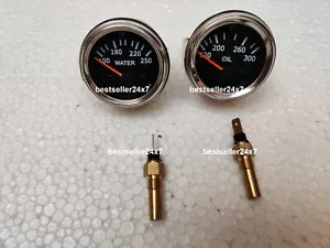 2" / 52mm Electrical Water Coolant and Oil Temp Gauge with senders - black Face - Picture 1 of 5