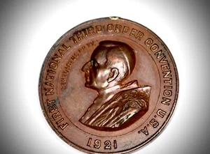 1921 Benedictus PP XV First National Order Convention USA Bronze Medal - Picture 1 of 6