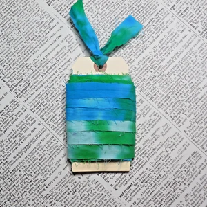 Art Yarn Fiber Teal Strip Yarn 10 Yds Crafts Scrapbook Journal Gift Wrap - Picture 1 of 3