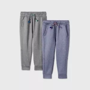 2Pk Cat & Jack Toddler Boys' Athletic Jogger Pull-On-Pants Navy/Charcoal Sz 18M - Picture 1 of 4