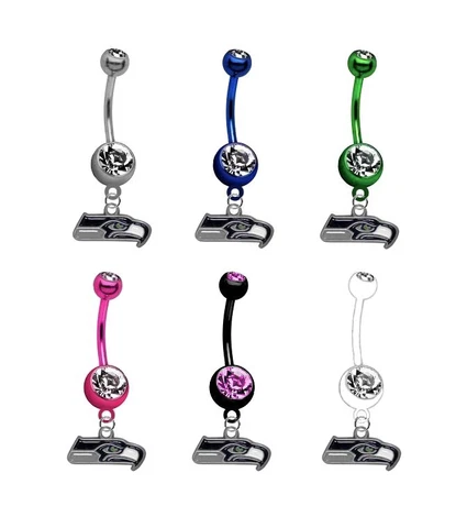 Seattle Seahawks Football Belly Button Navel Ring Piercing - Pick Color NEW Cover