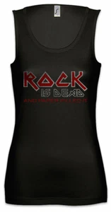 Rock is Dead and Paper Women Tank Top Fun Scissors Scissor Punk Band DJ Drummer - Picture 1 of 1