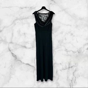 John Lewis Myla Cowl Neck Lace Back Occasion Dress Black UK 10 - Picture 1 of 5