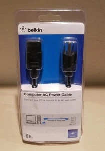Belkin 6 FT Computer AC Power Cable Connect Power Supply Cord PC To AC Outlet  - Picture 1 of 1