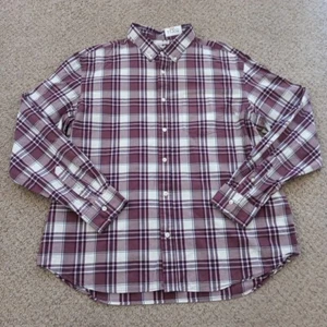 Old Navy Hemd Herren XL lila kariert langarm Knopfleiste Baumwollmischung - Bild 1 von 11