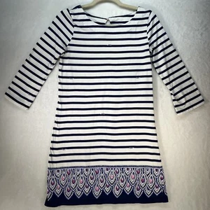 Lilly Pulitzer Beacon Blue Serene Striped Peacock Dress Women's Sz Small - Picture 1 of 13