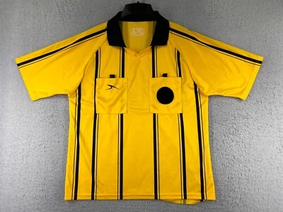 Camiseta de árbitro SCORE 2018 poliéster pequeña amarilla negra de la Federación de Fútbol de Estados Unidos 2018 Foto 1 de 4