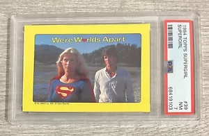 1984 Topps #39 Supergirl Worlds Apart Helen Slater DC Comics PSA 7 NM POP 1 G18 - Picture 1 of 2