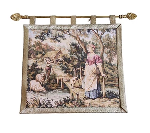Rosel Erzeugnisse Tapestry BILDSERIE Wall Hanging West Germany 15” x 13” Brass - Picture 1 of 7