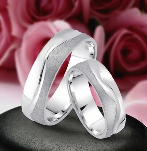 2 anillos anillos anillos de boda anillos de boda 6 mm, plata 925, grabado gratis J13x - Imagen 1 de 1