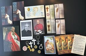 Religious Ephemera Lot Pics Pope Bishop Ring Rosary Catholic Religious Items