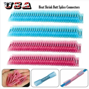 1000PCS Heat Shrink But Connectors Waterproof Electrical Wire Marine Butt Splice - Picture 1 of 15