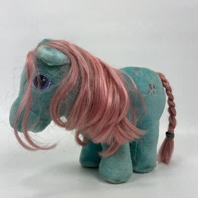 Pajarita Hasbro Softies My Little Pony cabello rosa turquesa ojos azules G1 Corea Foto 1 de 4