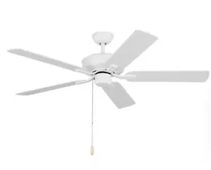 Linden 52 in. Transitional Indoor Matte White Ceiling Fan with White Blades - Picture 1 of 10
