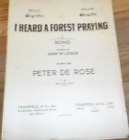 I Heard A Forest Praying Sheet Music by Sam M. Lewis and Peter De Rose, 1937