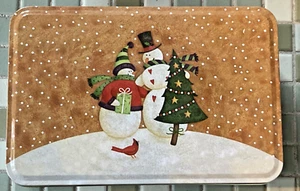 "Pupazzi di neve decorativi vintage con coperchio con albero di Natale 7,5x5" - Foto 1 di 4