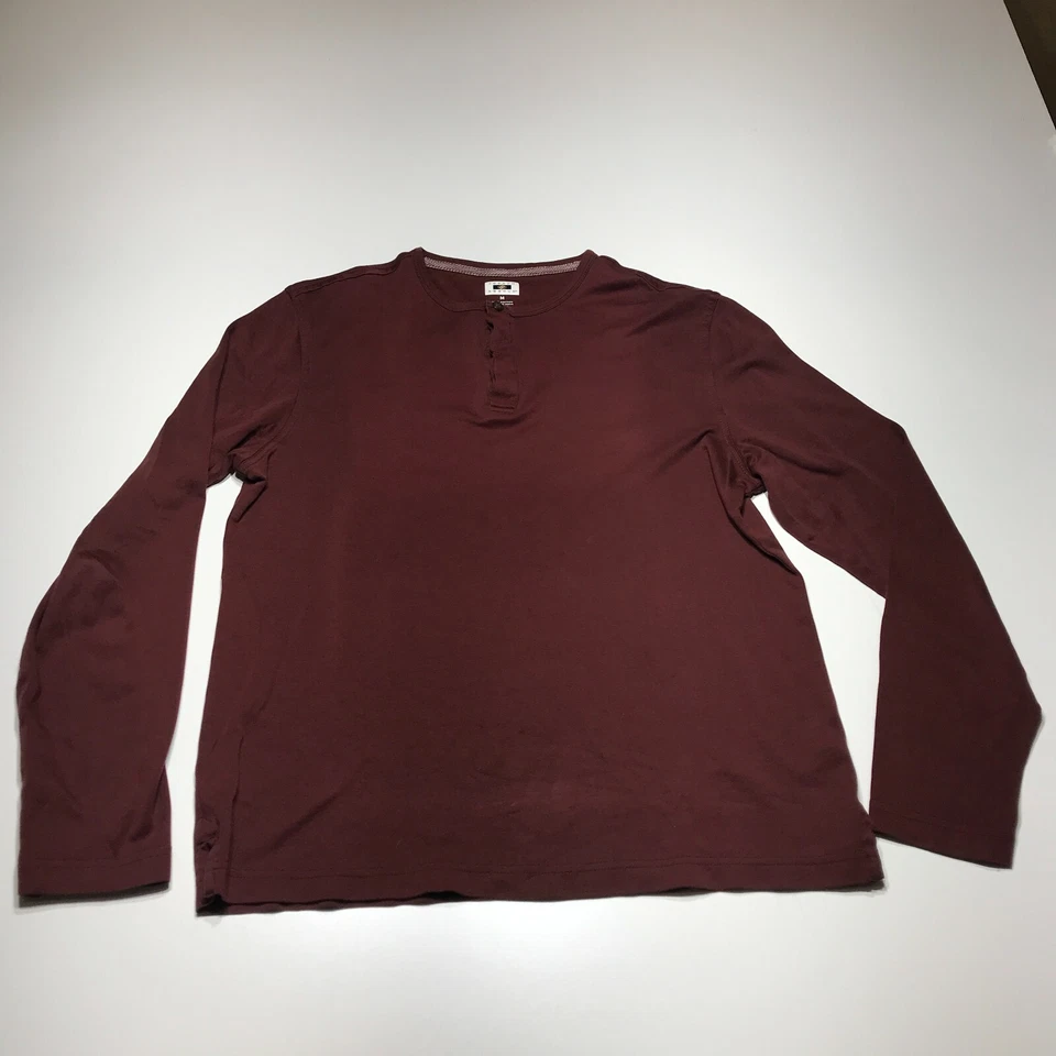 Мужская футболка Joseph Abboud размер M коричневая Henley с длинным рукавом на 3 пуговицах легкая - Изображение 1 из 4