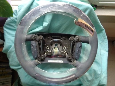 NOS GM 15847505 2006-07 CADILLAC DTS STEERING WHEEL W/CONTOLS -BLUE LEATHER WOOD - Image 1 of 4