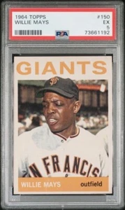 ORIGINAL WILLIE MAYS 1964 TOPPS BASEBALL CARD #150 PSA 5 EX GIANTS HOF CENTERED - Picture 1 of 2