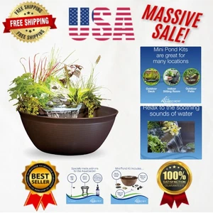 AquaGarden Mini Teich Set: LED Wasserfall Brunnen für Indoor & Outdoor Entspannung - Bild 1 von 8