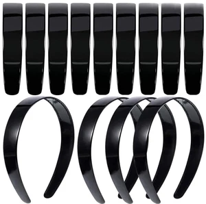Plastic Headbands,20 PACK Black Plain Craft Plastic Headbands,1 Inch Plastic Har - Picture 1 of 12