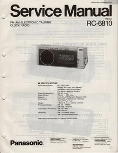 PANASONIC RC-6810 SERVICE MANUAL - Bild 1 von 3