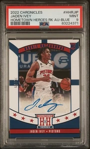 JADEN IVEY 2022 Panini Chronicles Hometown Heroes Auto Blue #/99 RC ~ PSA 9 MINT - Picture 1 of 2