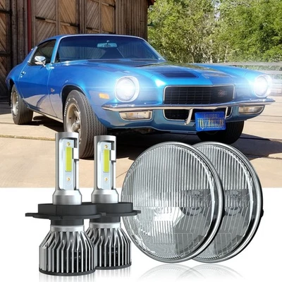 fit Chevrolet Camaro Z28 SS RS 1967 1968 1969 1970 1971 Pair 7" LED Headlights - Изображение 1 из 4