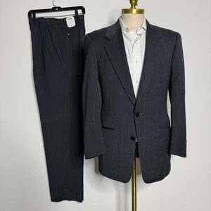 Traje de hombre Cerruti 1881 Harry Rosen EE. UU. 38R 31W gris liso lana de 2 botones - Imagen 1 de 17