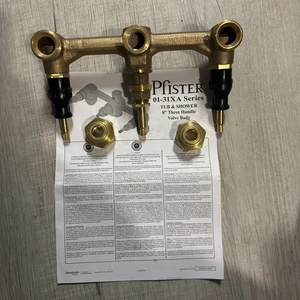 Pfister 0131XA Tub and Shower - NEW, No box 8in Fixed Brass 3 Handle Valve Body - Picture 1 of 2