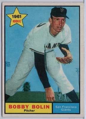 1961 Topps #449 Bobby Bolin en excelente estado Gigantes Foto 1 de 2