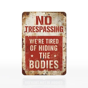 No Trespassing Decorazione Halloween Insegne in Metallo Divertenti Insegni Halloween, 8x12 - Foto 1 di 1