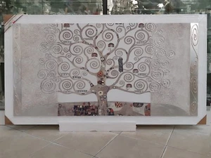 QUADRO MODERNO CON CORNICE IN LEGNO BIANCO E ALBERO DELLA VITA - Imagen 1 de 5