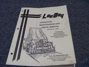 1983-1994 LeeBoy 700 Tilt Hopper Asphalt Paver Parts Operato Manual xz - Picture 1 of 1