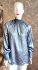 NEXT Silvery Blue Shirred Detail High Neck Long Sleeve Top [10]