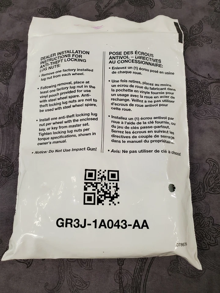 Ford Mustang 2017 kit de bloqueo de rueda GR3J-1A043-AA Foto 1 de 1